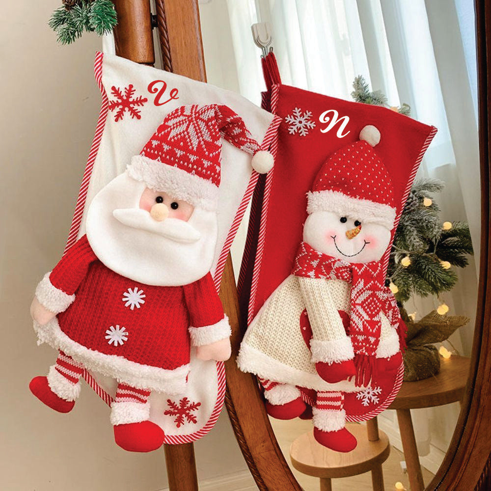 Personalised Hearty Laugh Stockings - Snowy Snowman