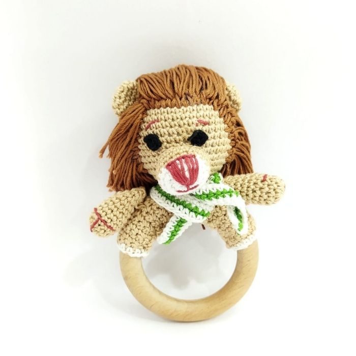 Lion Rattle - Handcrafted Amigurumi