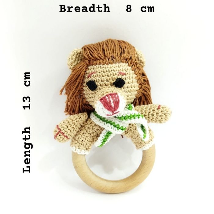 Lion Rattle - Handcrafted Amigurumi