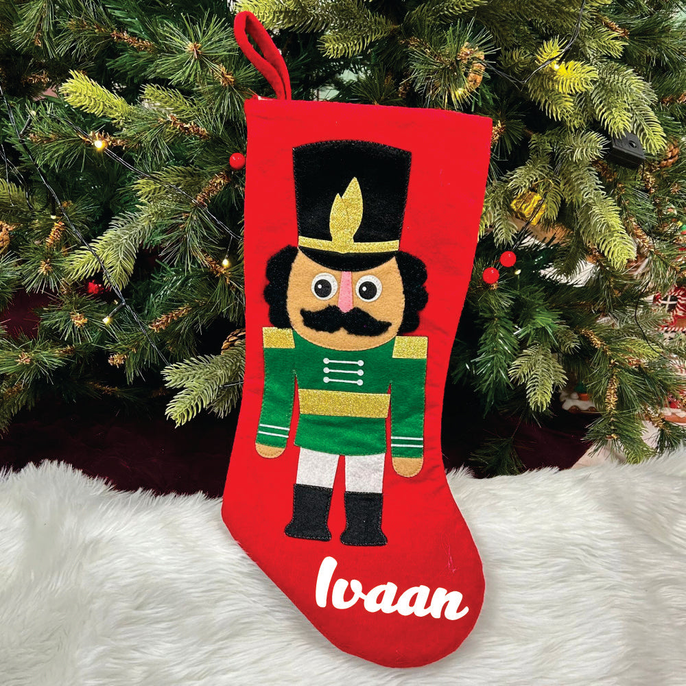 17" Nutcracker Large Stocking - Red