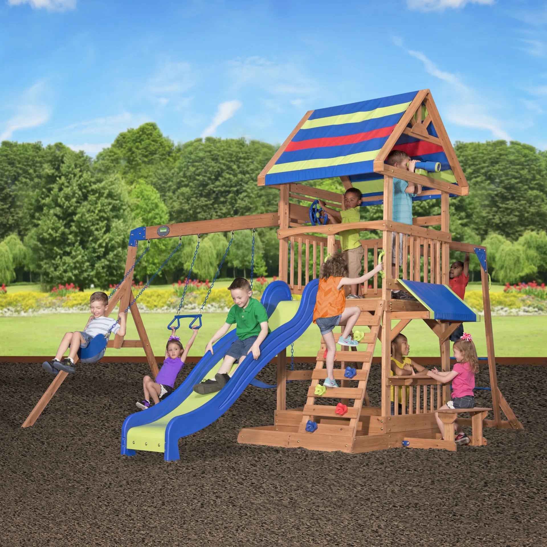 Northbrook Play Tower - Swings