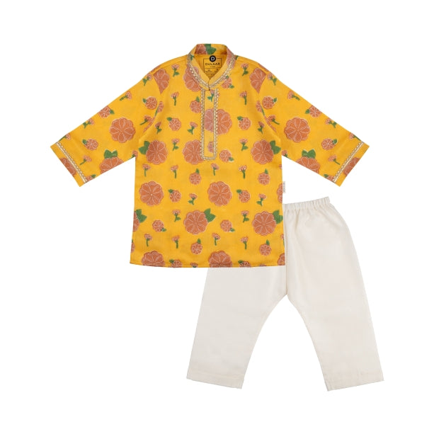 Chanderi Kurta Pyjama Set - Genda Phool