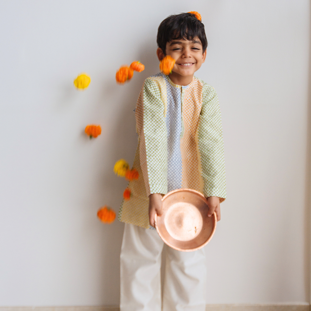 Chanderi Kurta Pyjama Set - Spot the Checks