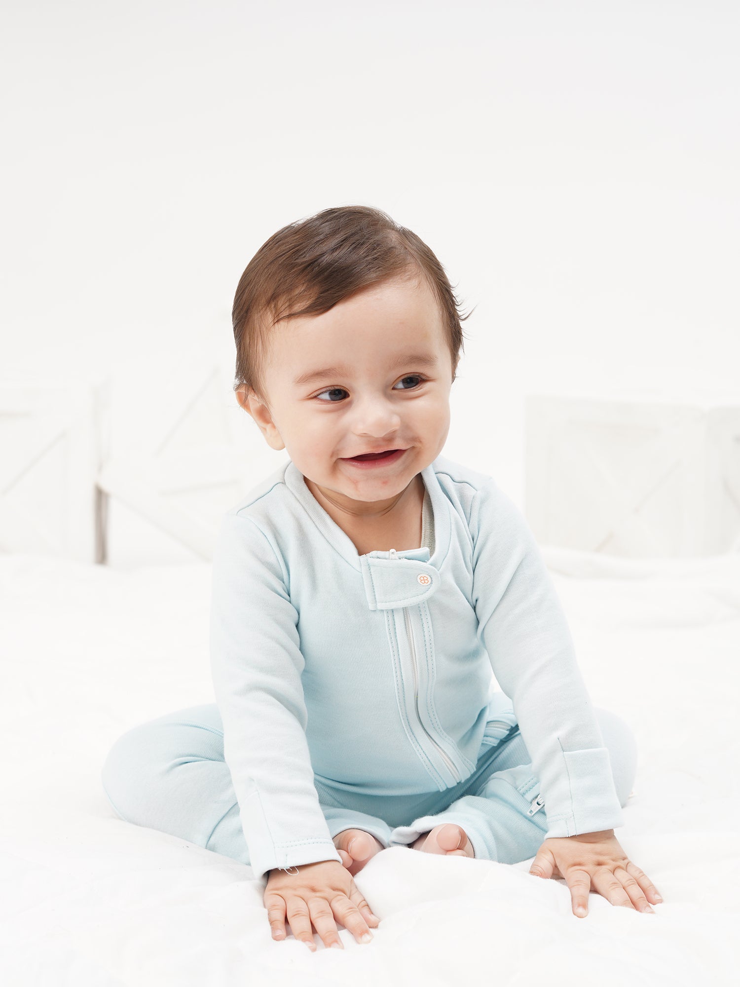 Blue Skies - Infant Organic Bamboo Solid Sleepsuit