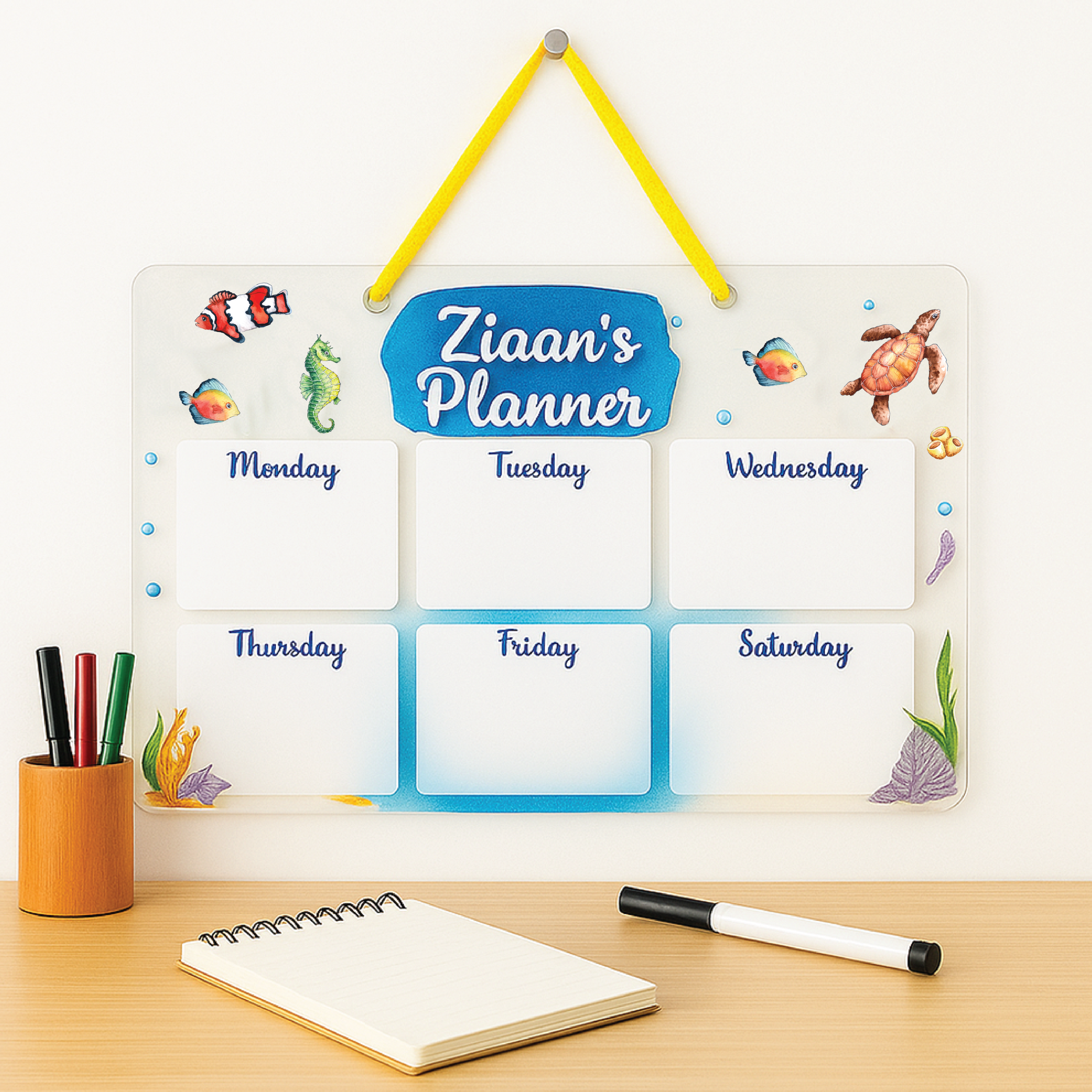 Acrylic planner - Under the Sea