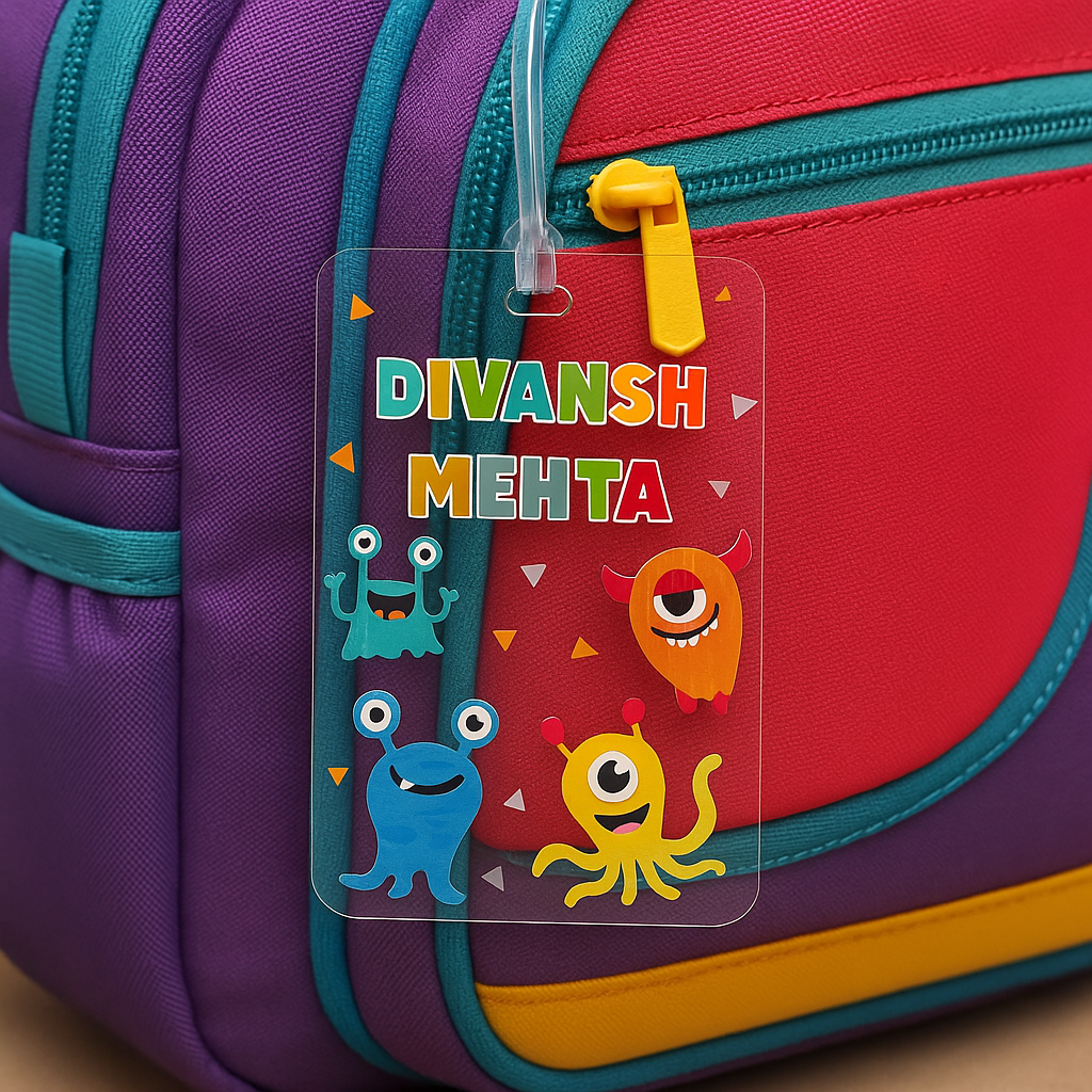 Acrylic Luggage Tag - Monster Mash