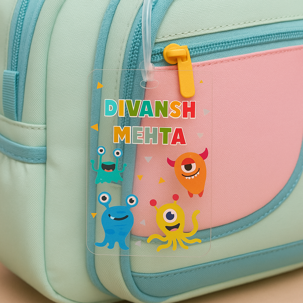 Acrylic Luggage Tag - Monster Mash