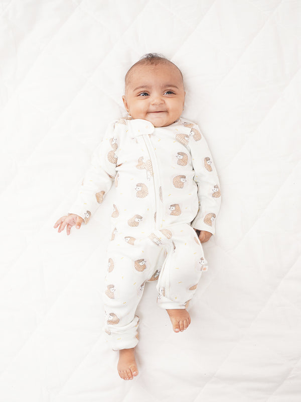 Spiky Snuggles - Infant Organic Bamboo Printed Sleepsuit