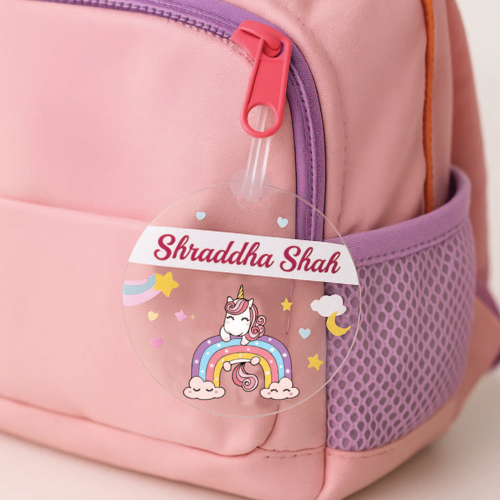 Acrylic Luggage Tag -  Sparkling Unicorn
