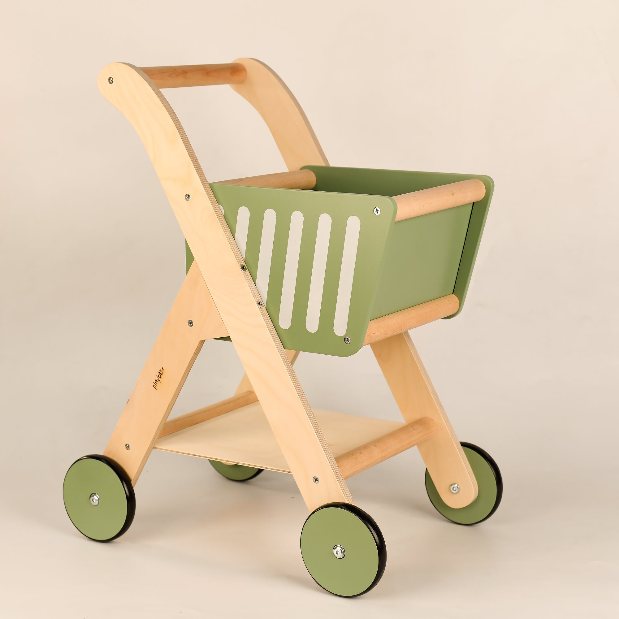 Shop 'N' Roll - Educational Wooden Toy Role Play Grocery Store Shopping Trolley | Boys Or Girls Pretend Play Supermarket Playset