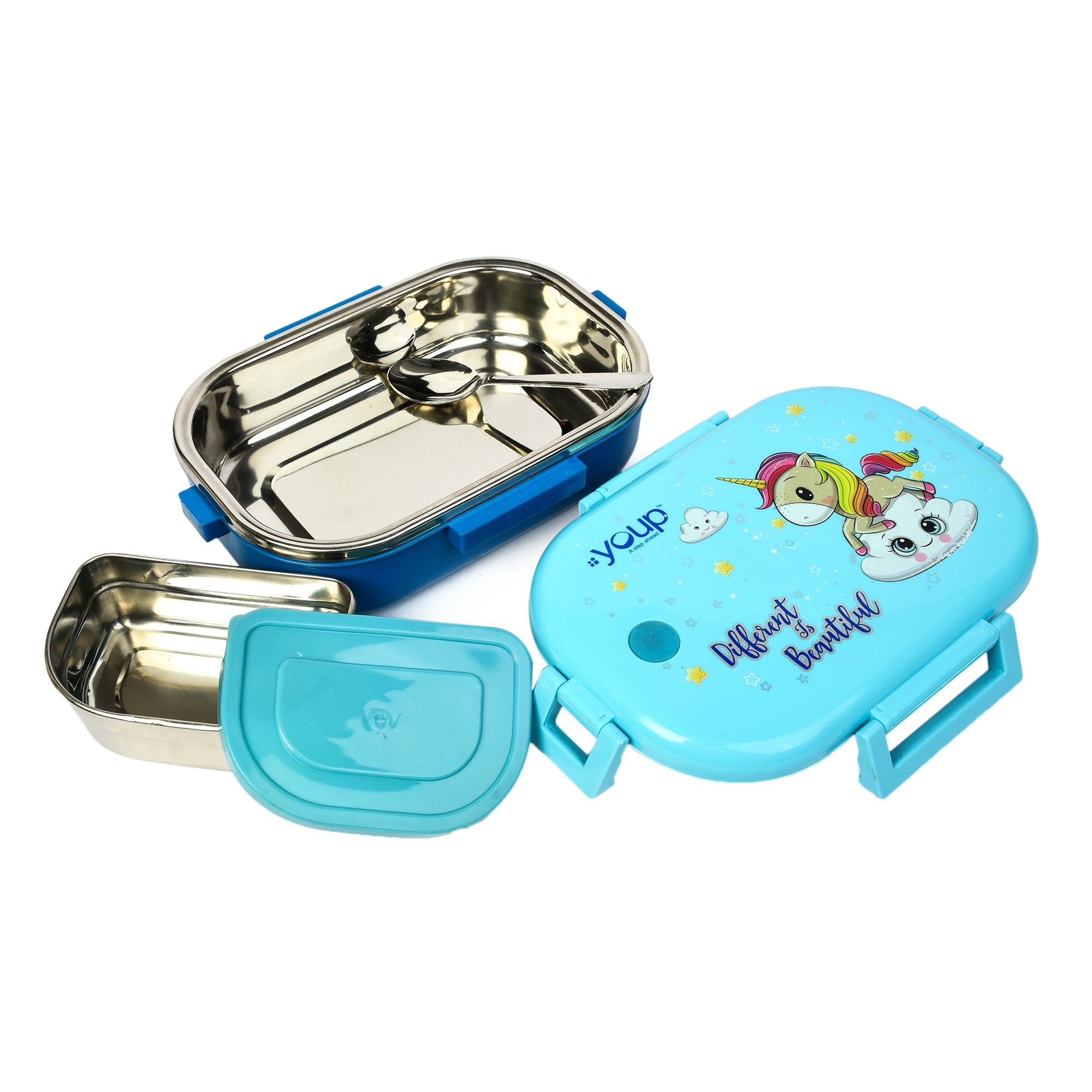 Stainless Steel Unicorn Theme Kids Lunch Box Break Time 700 Ml
