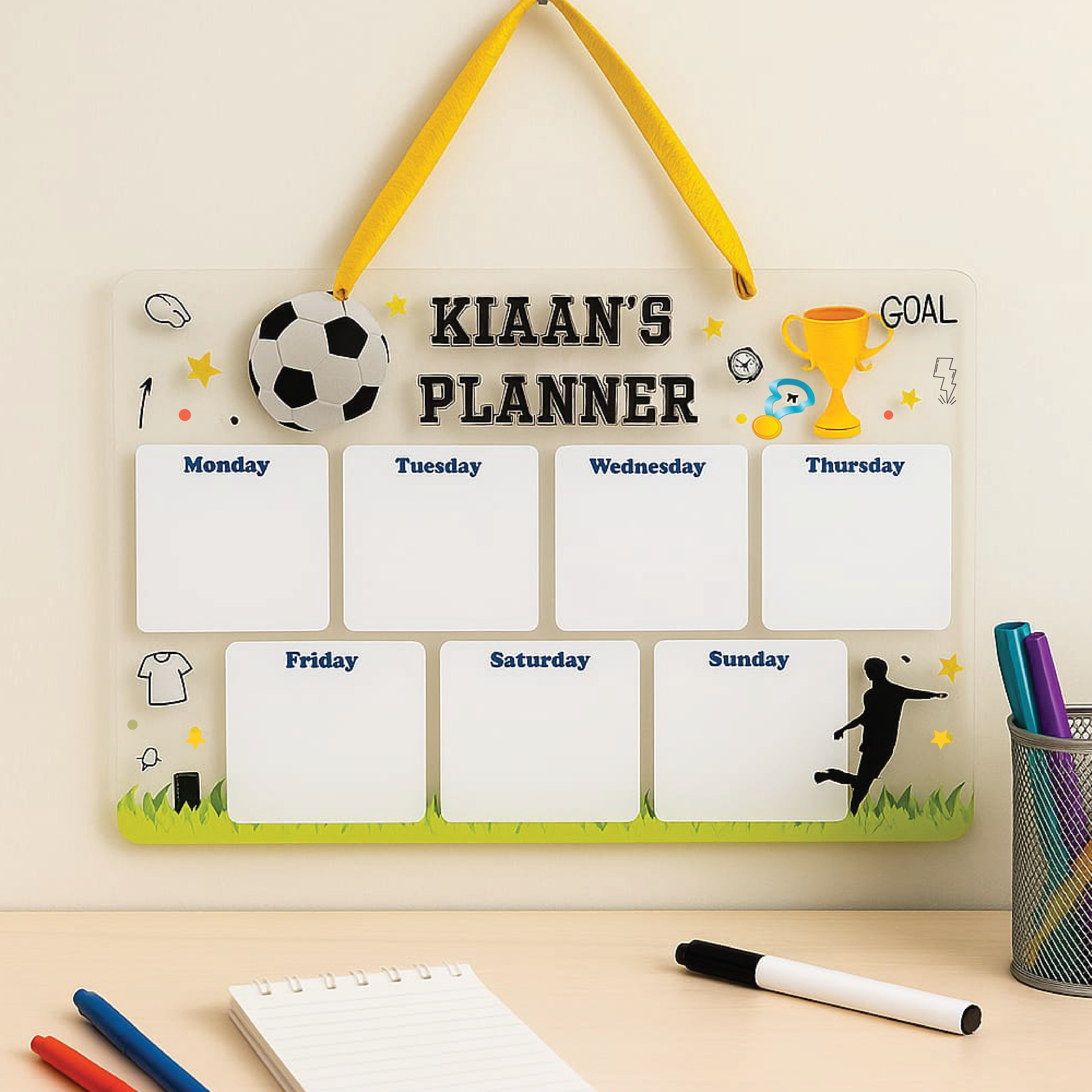 Acrylic planner - Football Frenzy