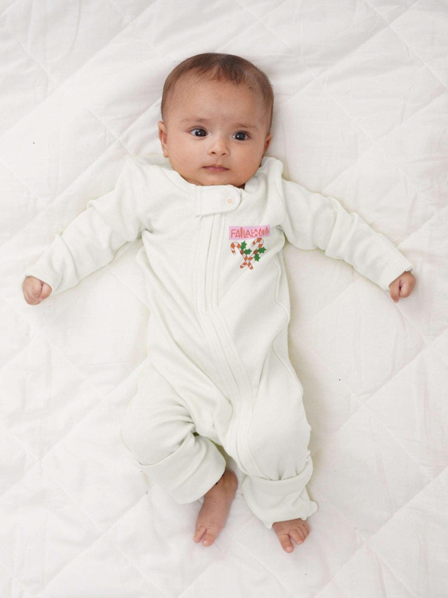 Baby Bamboo Sleepsuit Candy Cane