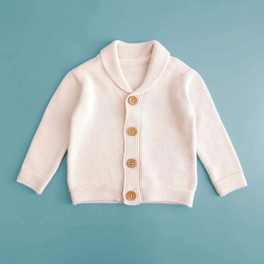 White – Cotton Solid Cardigan