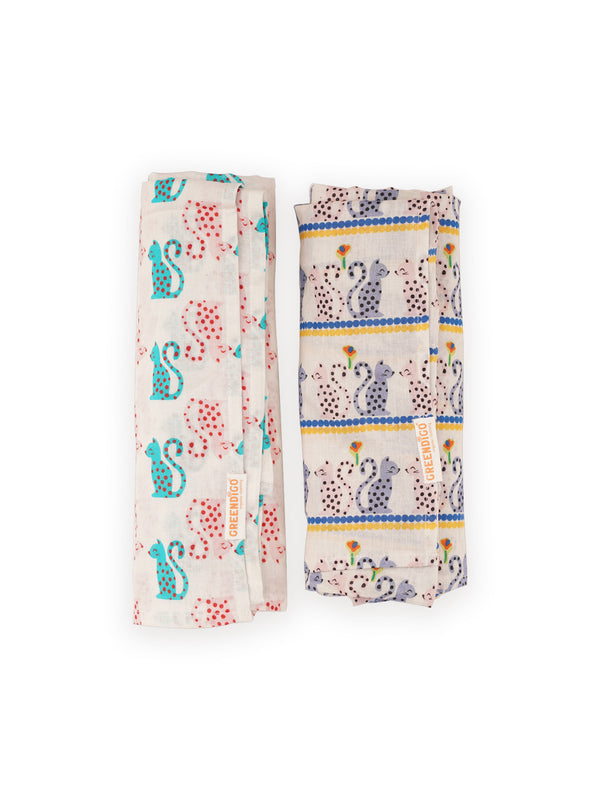 Pals Cotton Muslin Swaddle Wrap for New Born (Pack of 2)