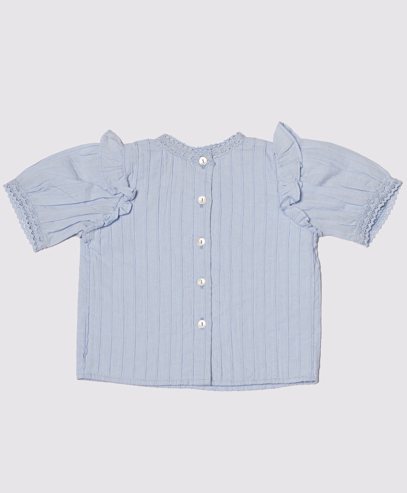 Vintage Ruffle - Baby Blue Top