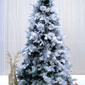 TRUE STAR Christmas tree with broad pine leaves, frosting and pine cones – 8 feet