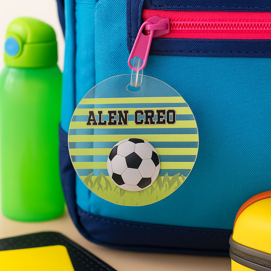 Acrylic Luggage Tag -   Football Frenzy