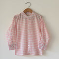 Barefoot boy shirt in blush pink rhombus