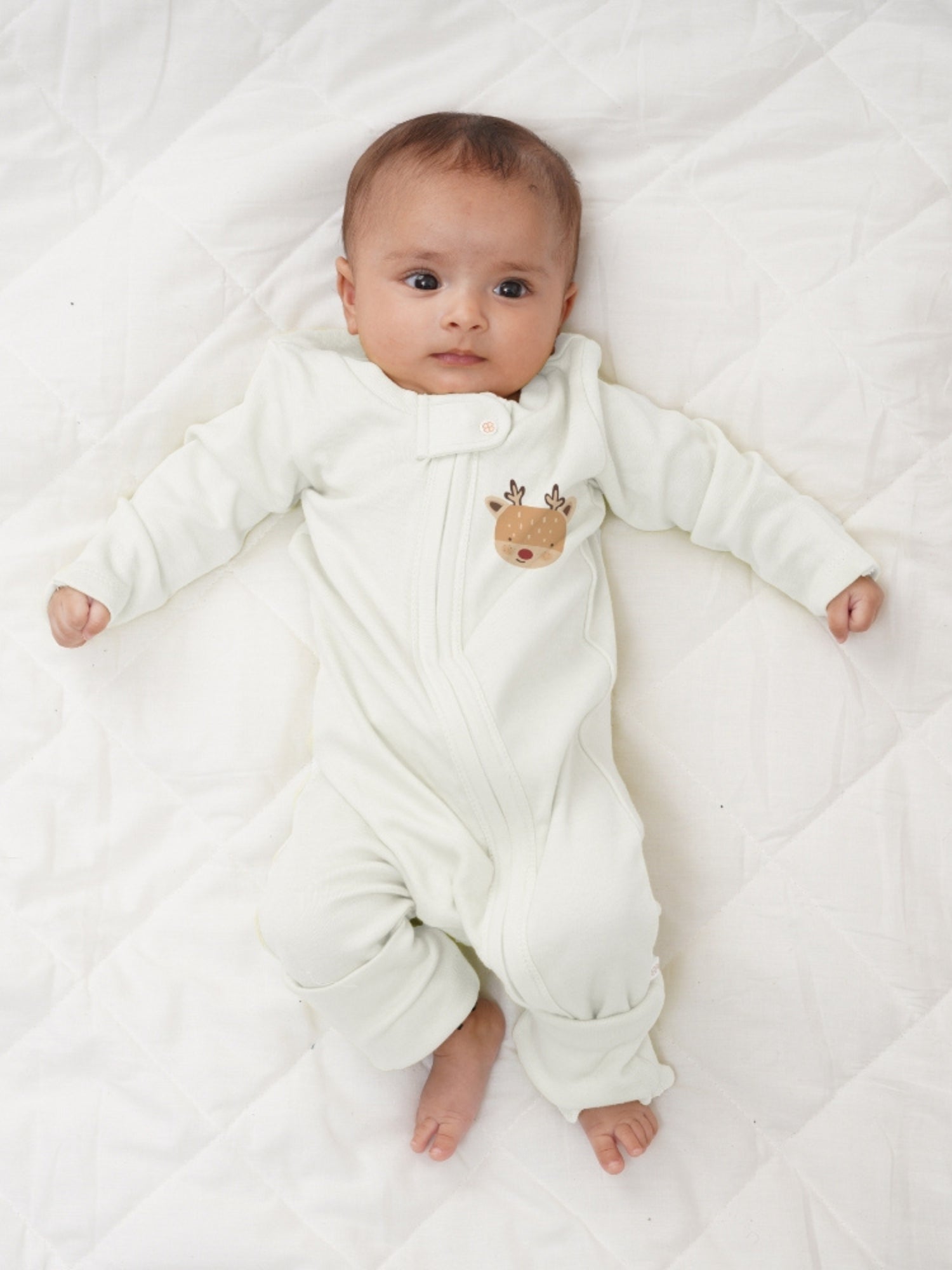 Baby Bamboo Sleepsuit Reindeer Rider