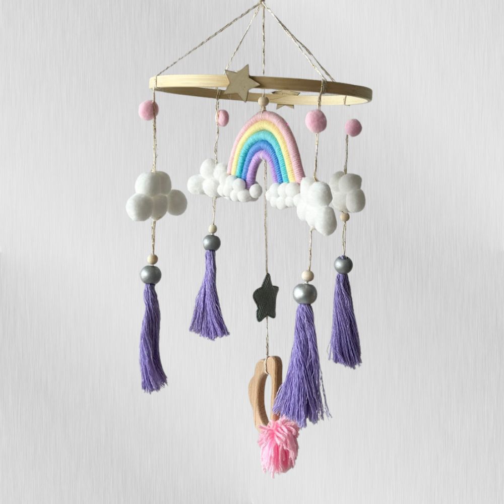 Macrame Rainbow Dreams - Cot / Crib Mobile