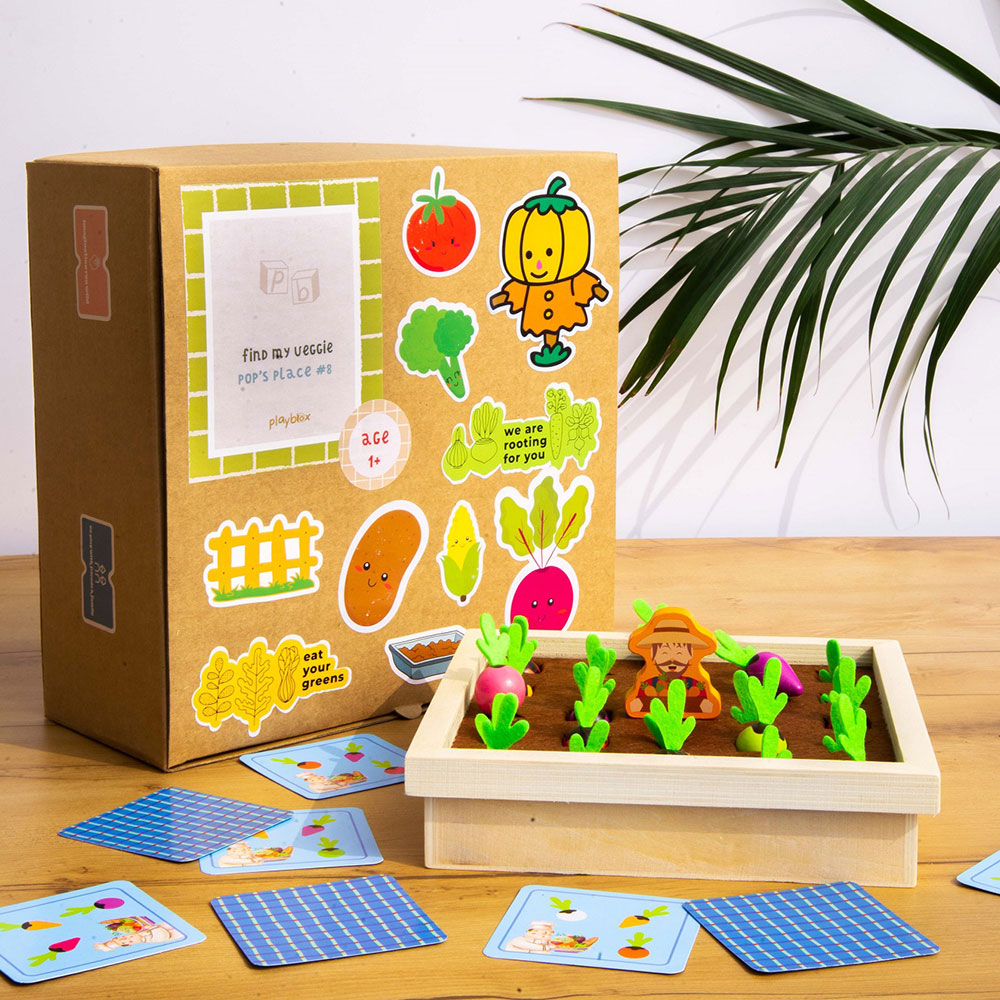 Pretend Play Toy Wooden Toy Memory Game ( 1 Years + ) Imagination and Creativity find My Veggie Farm Game Wooden Toy
