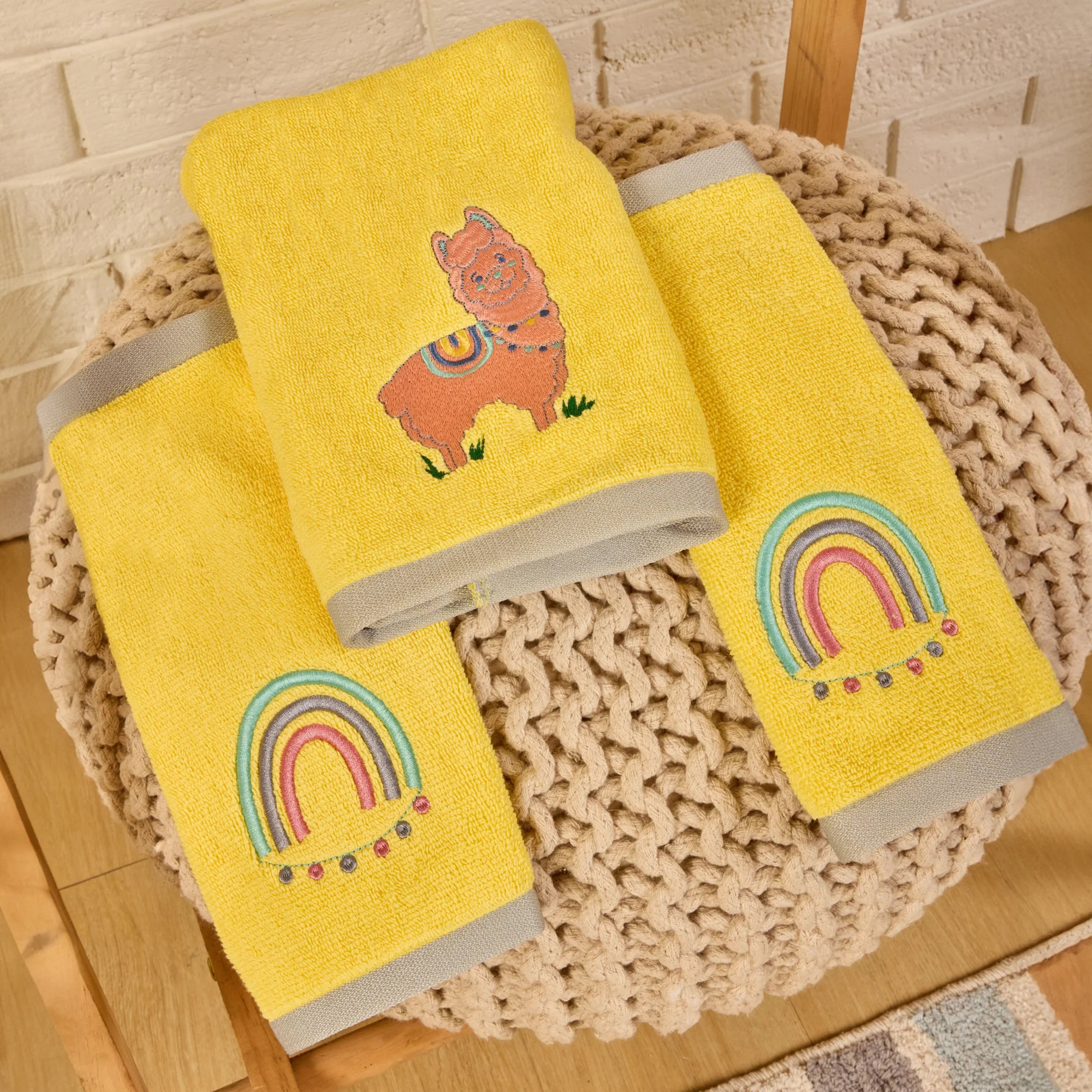 Ooh La Llama Hand & Face Towels (Set of 3)