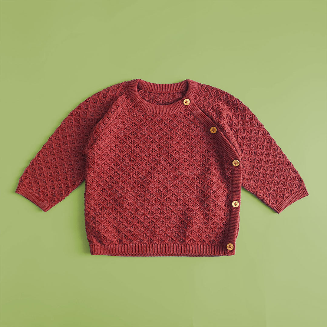 Coffee Brown - Cotton Wrap Style Double Layer Sweater