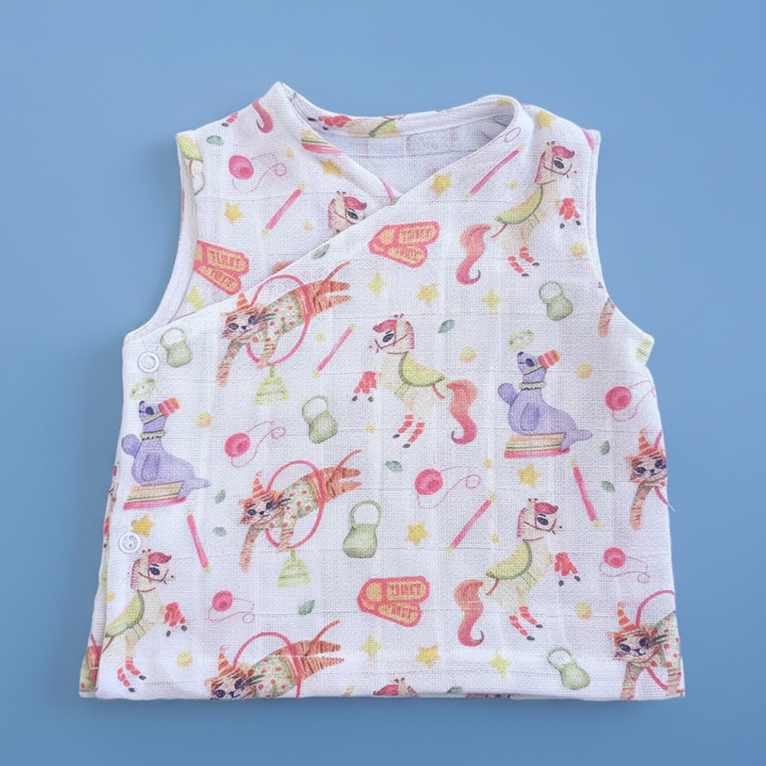 Muslin Printed Jabla - Circus Crew