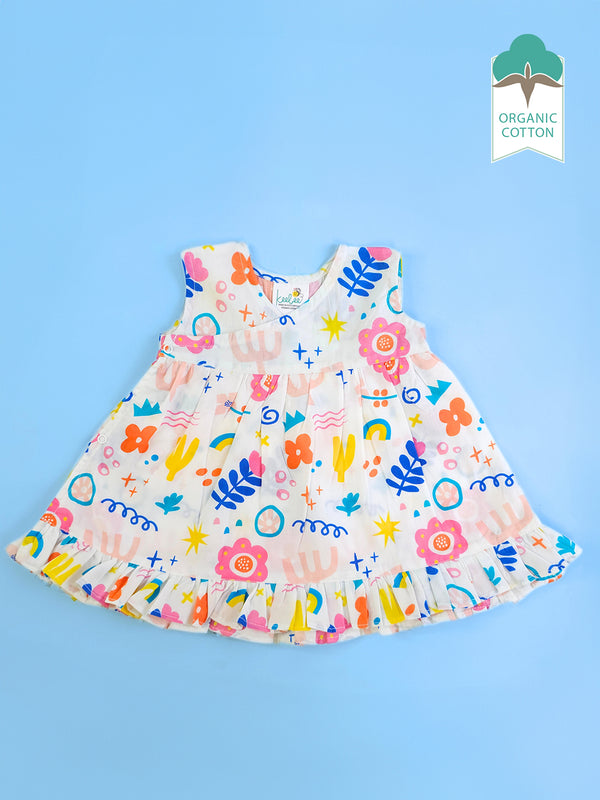 Lil Picasso - Organic Cotton Printed Girls Jabla / Dress - Totdot