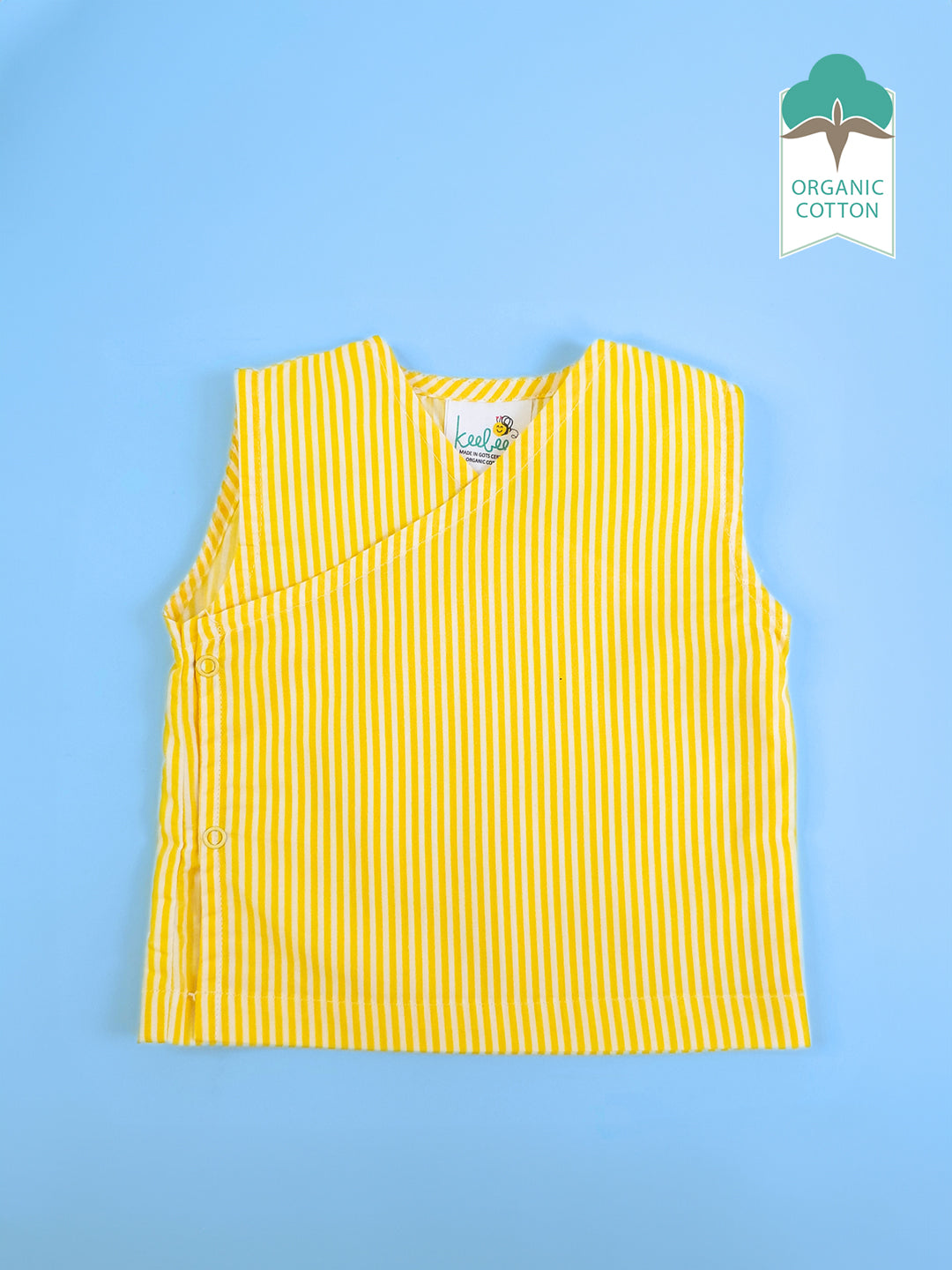 Yellow - Organic Cotton Striped Baby Jabla - Totdot