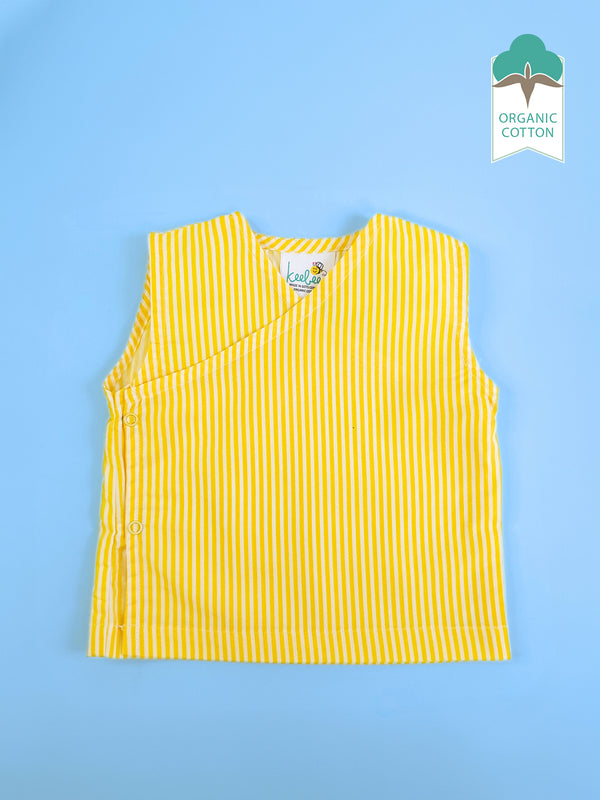 Yellow - Organic Cotton Striped Baby Jabla