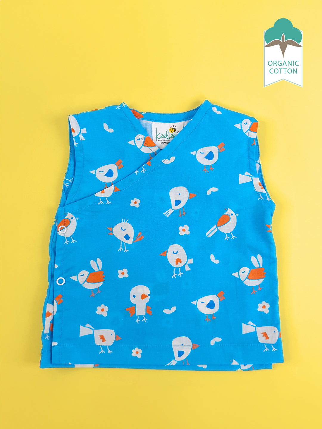 Blue Birdie - Organic Cotton Printed Baby Jabla - Totdot