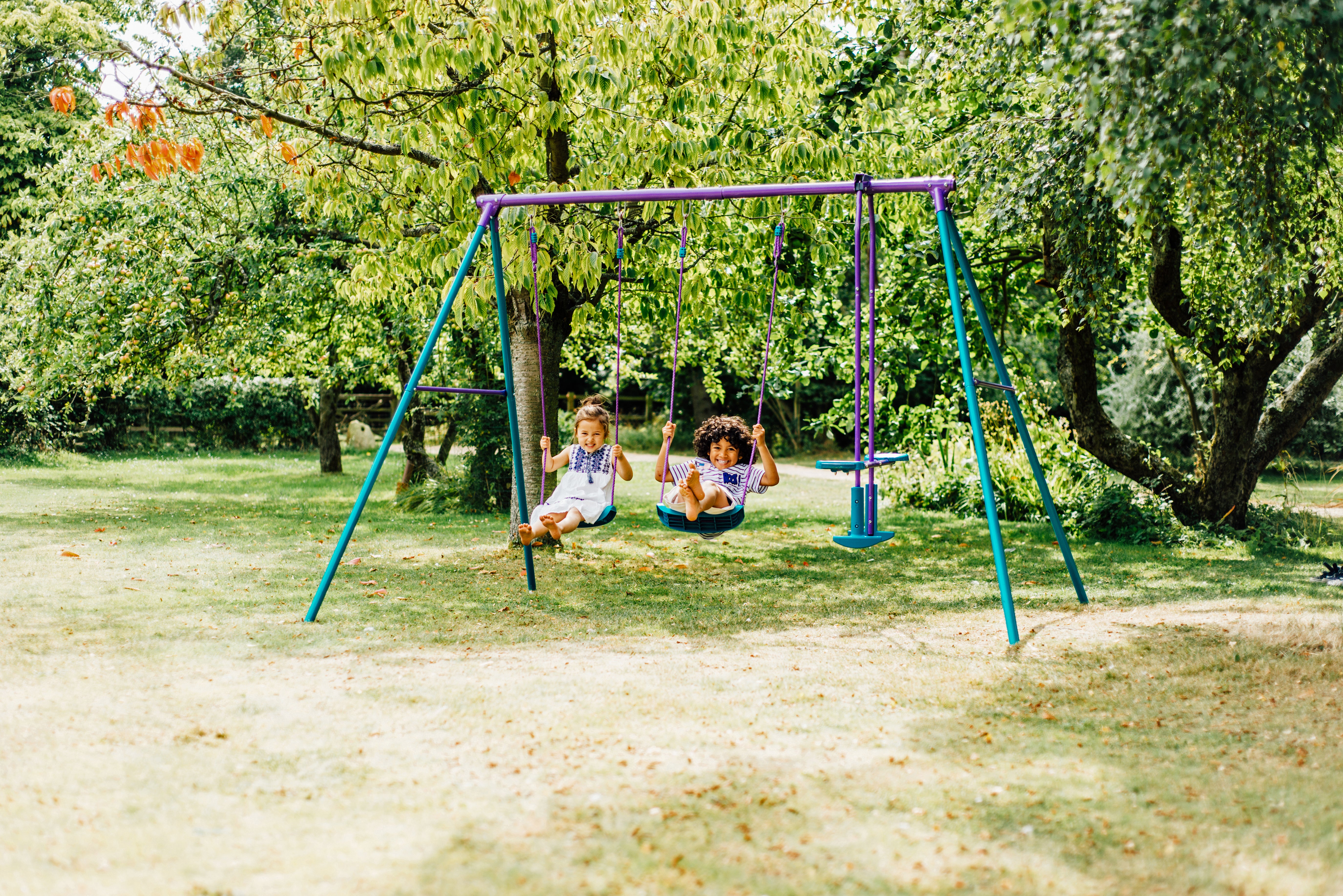 Metal Jupiter Double Swing And Glider Set