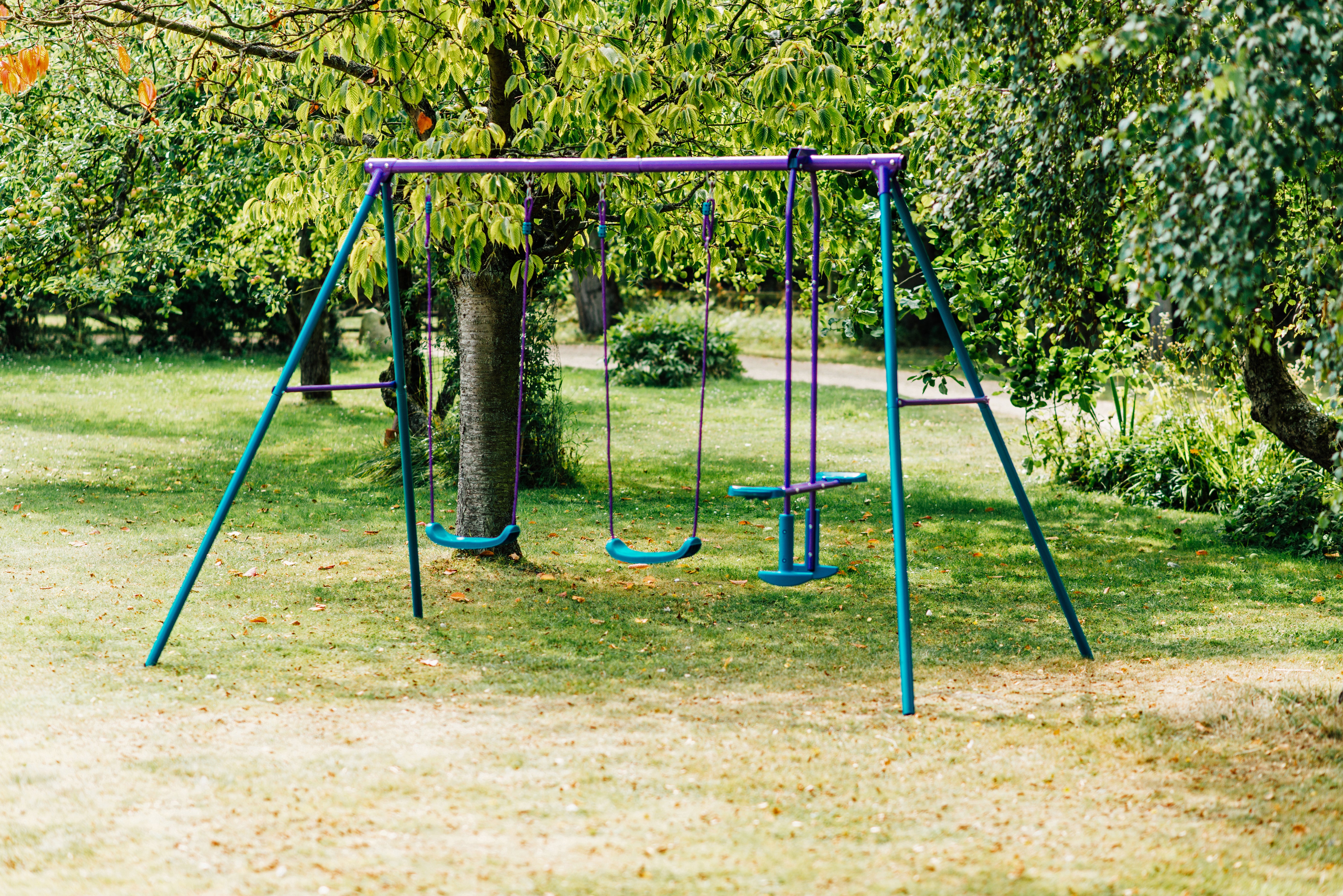 Metal Jupiter Double Swing And Glider Set