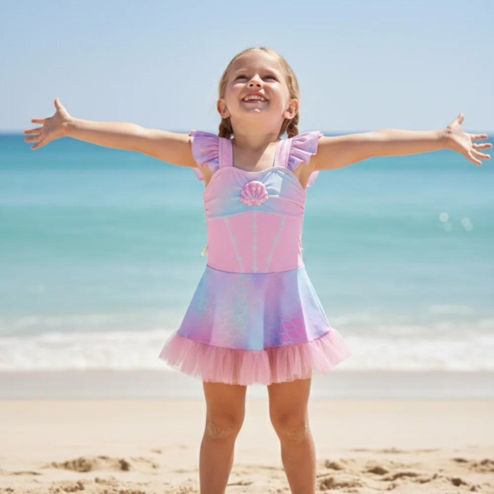 Pastel Shell Swim Dress