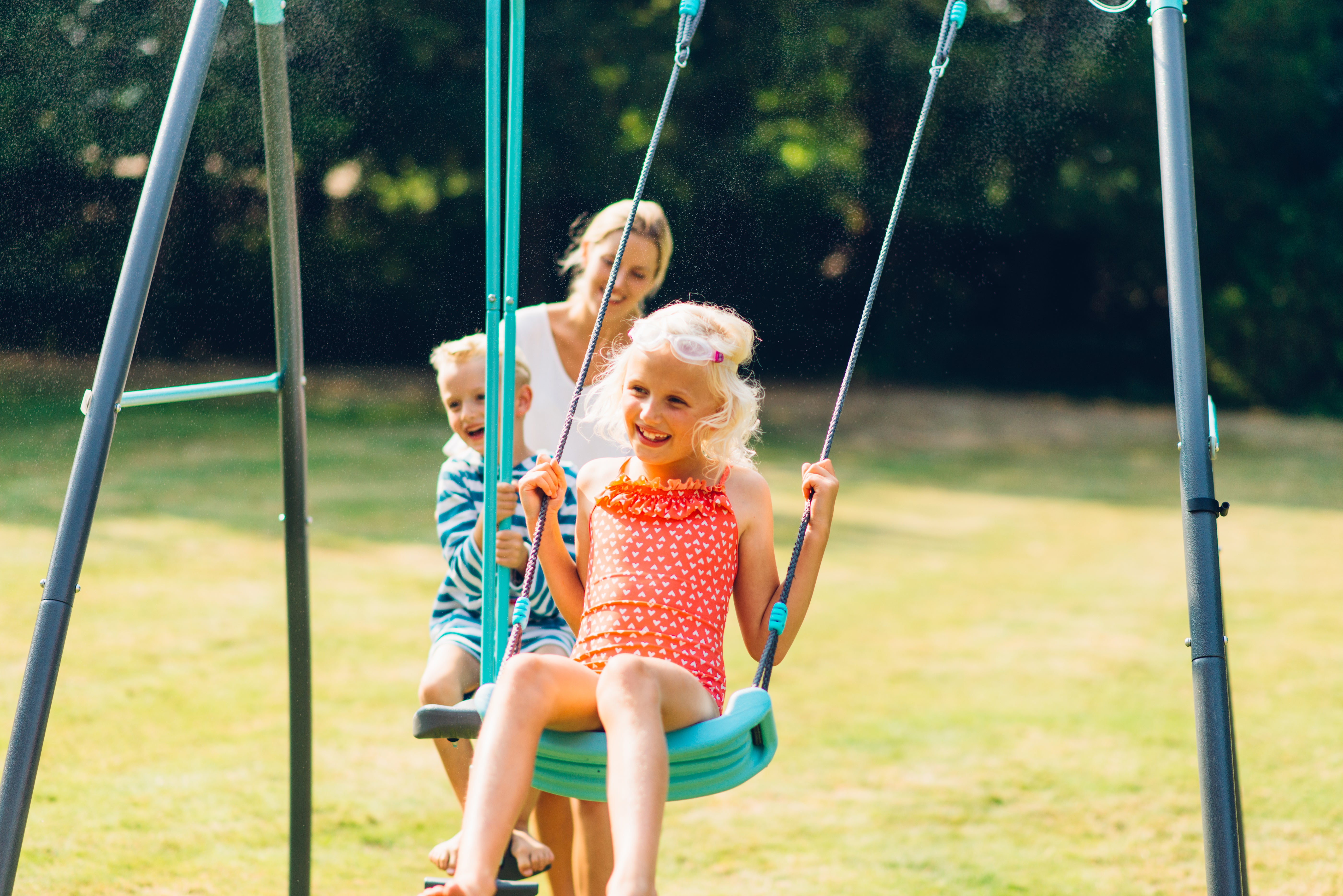 Premium Metal Single Swing And Glider With Mist