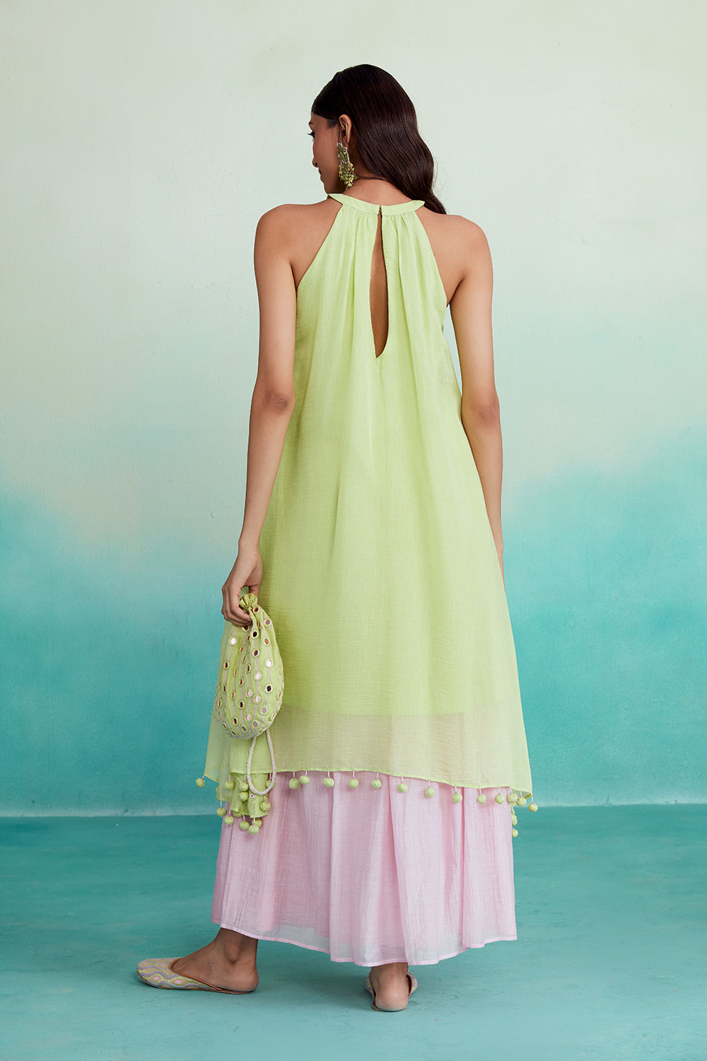 Limeade Kurta Skirt Set