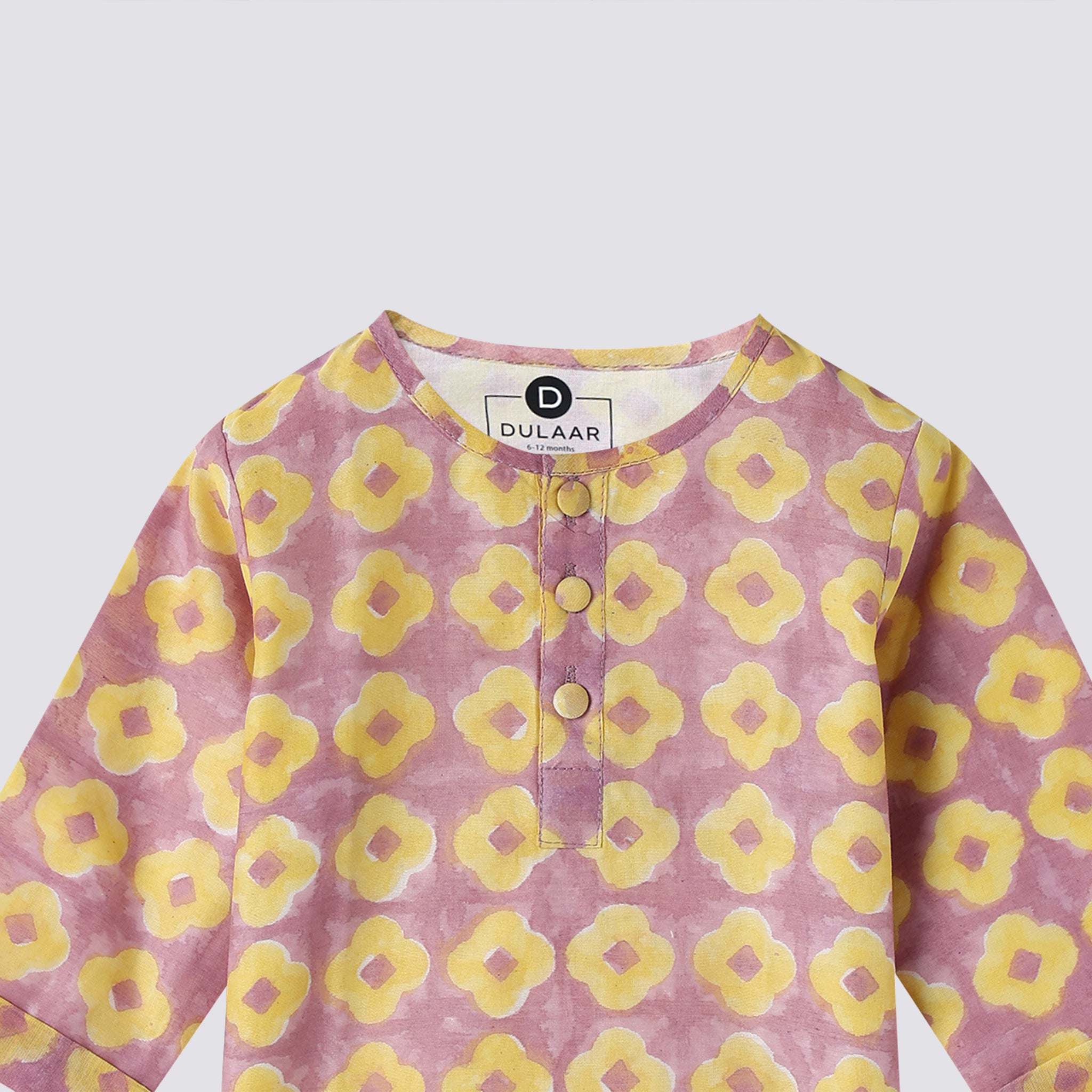 Chanderi Kurta Pyjama Set - Lucky Clover Purple