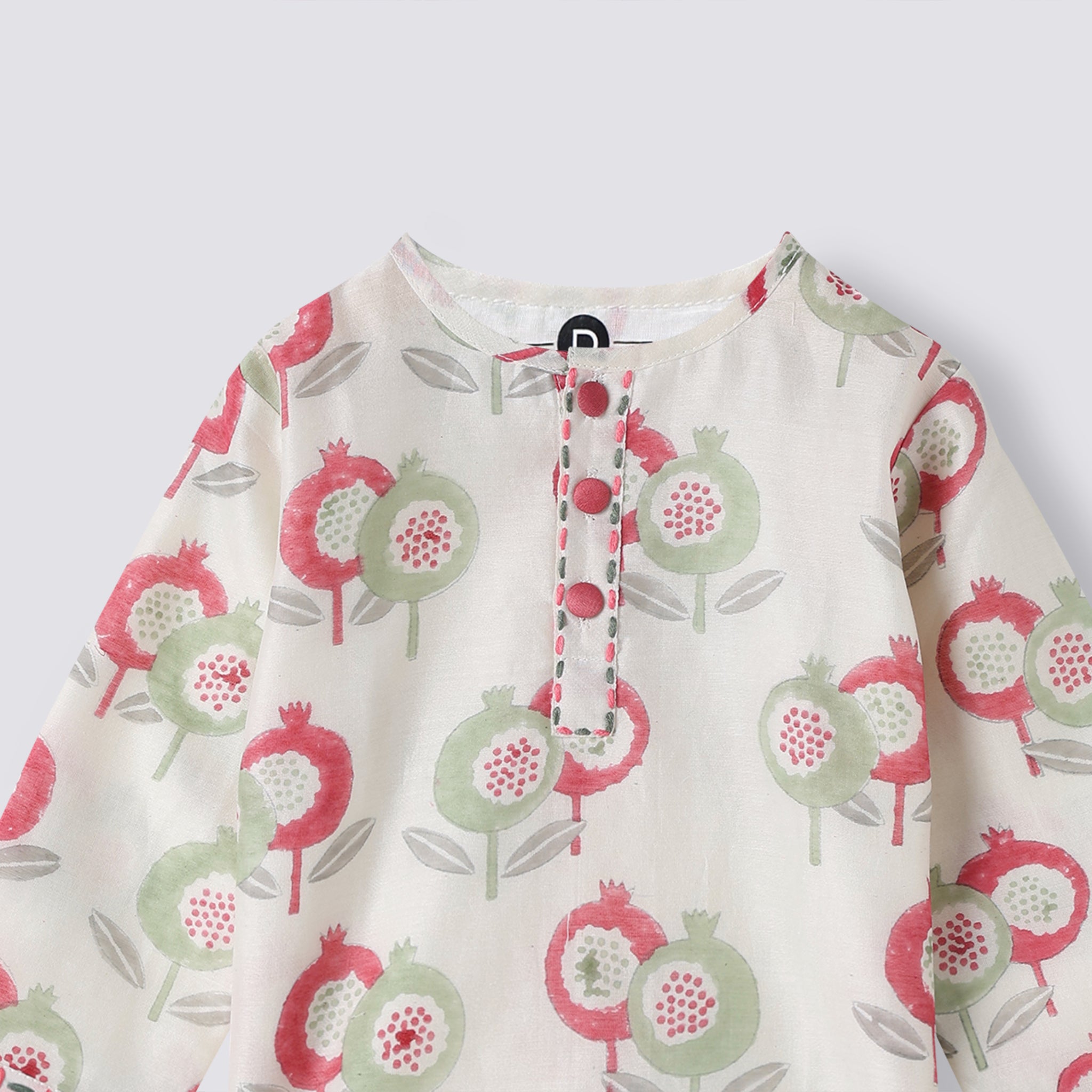 Chanderi Kurta Pyjama Set - Gardens Of Anar (Ruby)