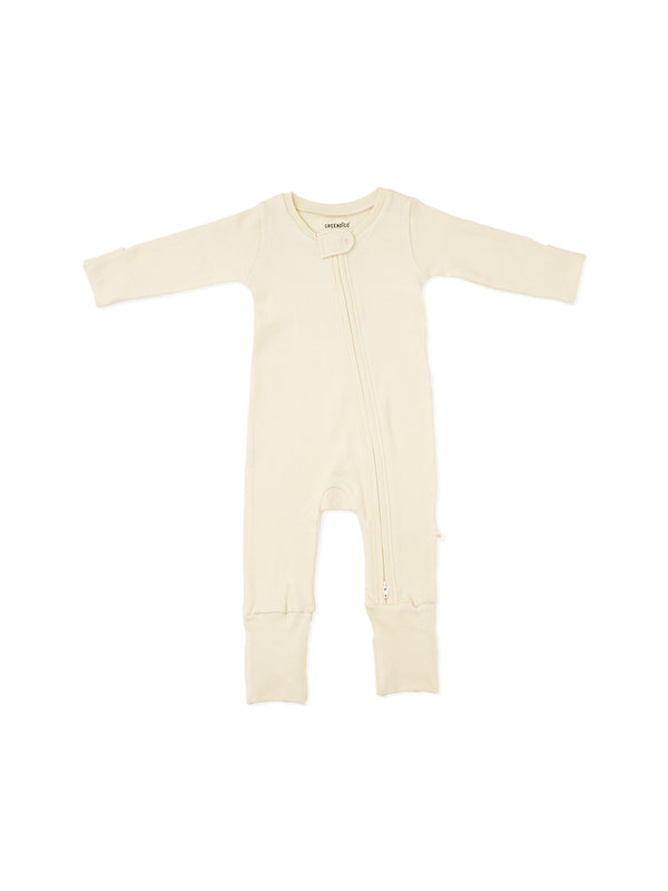 Vanilla Clouds - Infant Organic Bamboo Solid Sleepsuit
