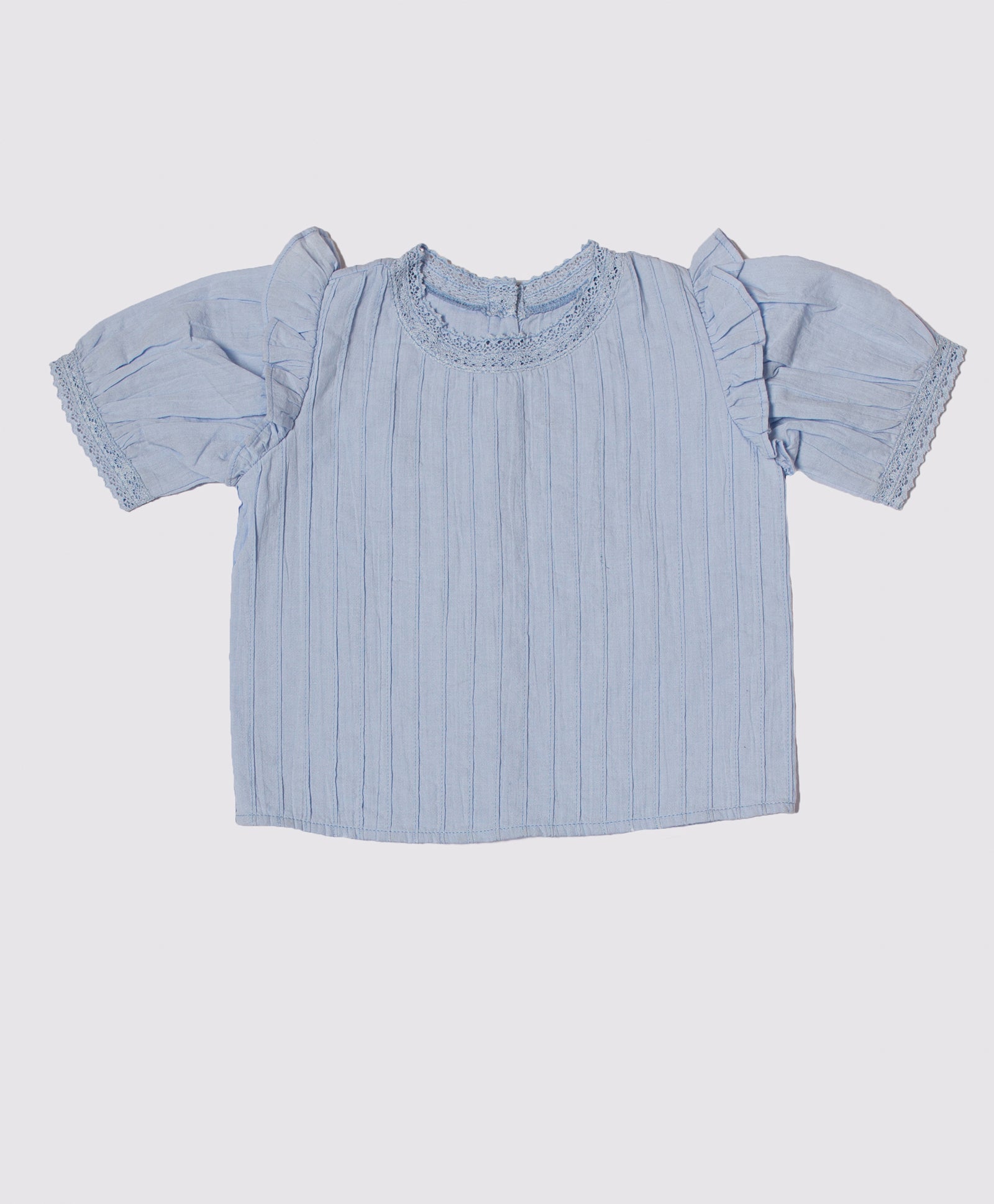 Vintage Ruffle - Baby Blue Top