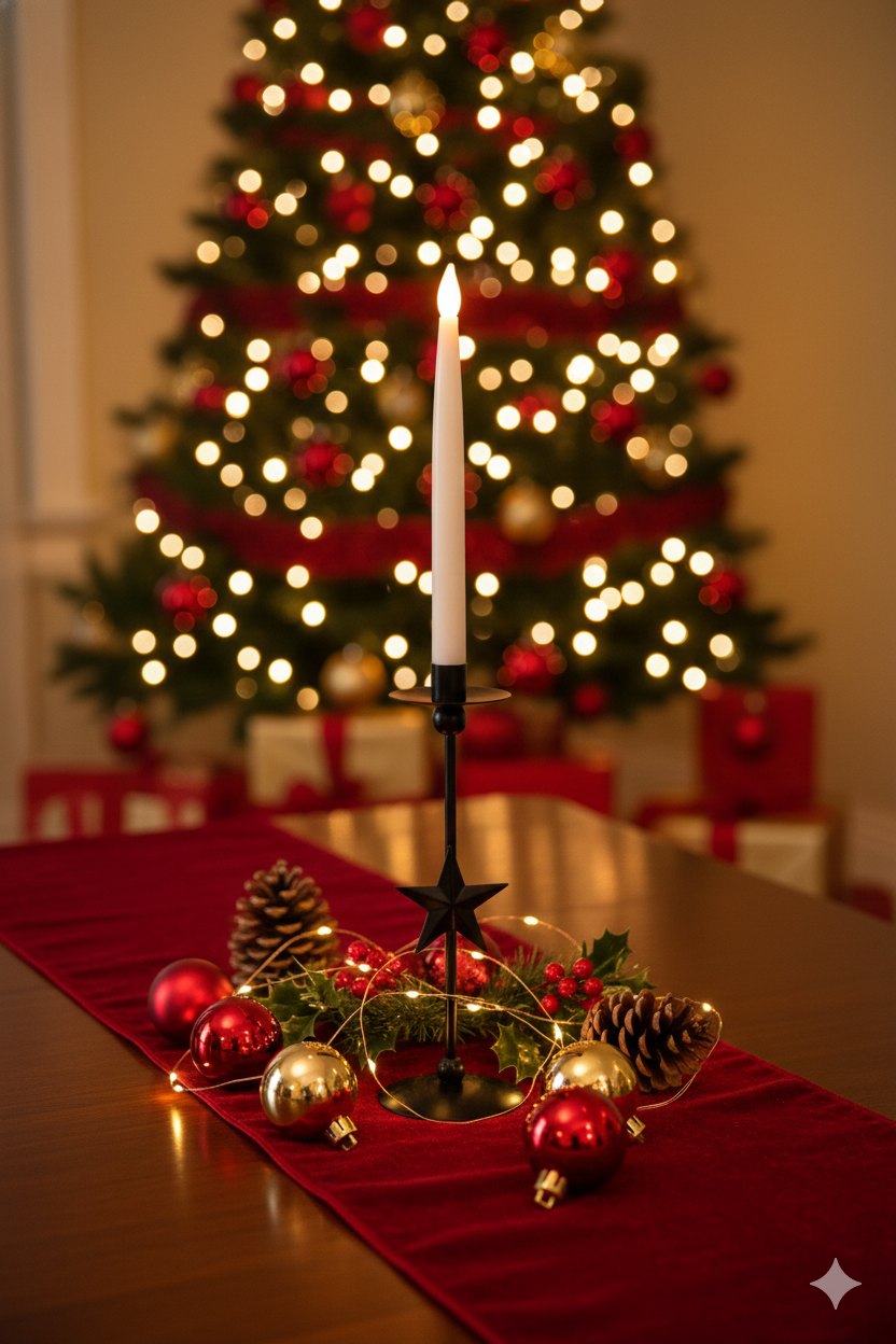 MADALINA - tall midnight Star Taper Candle Holder