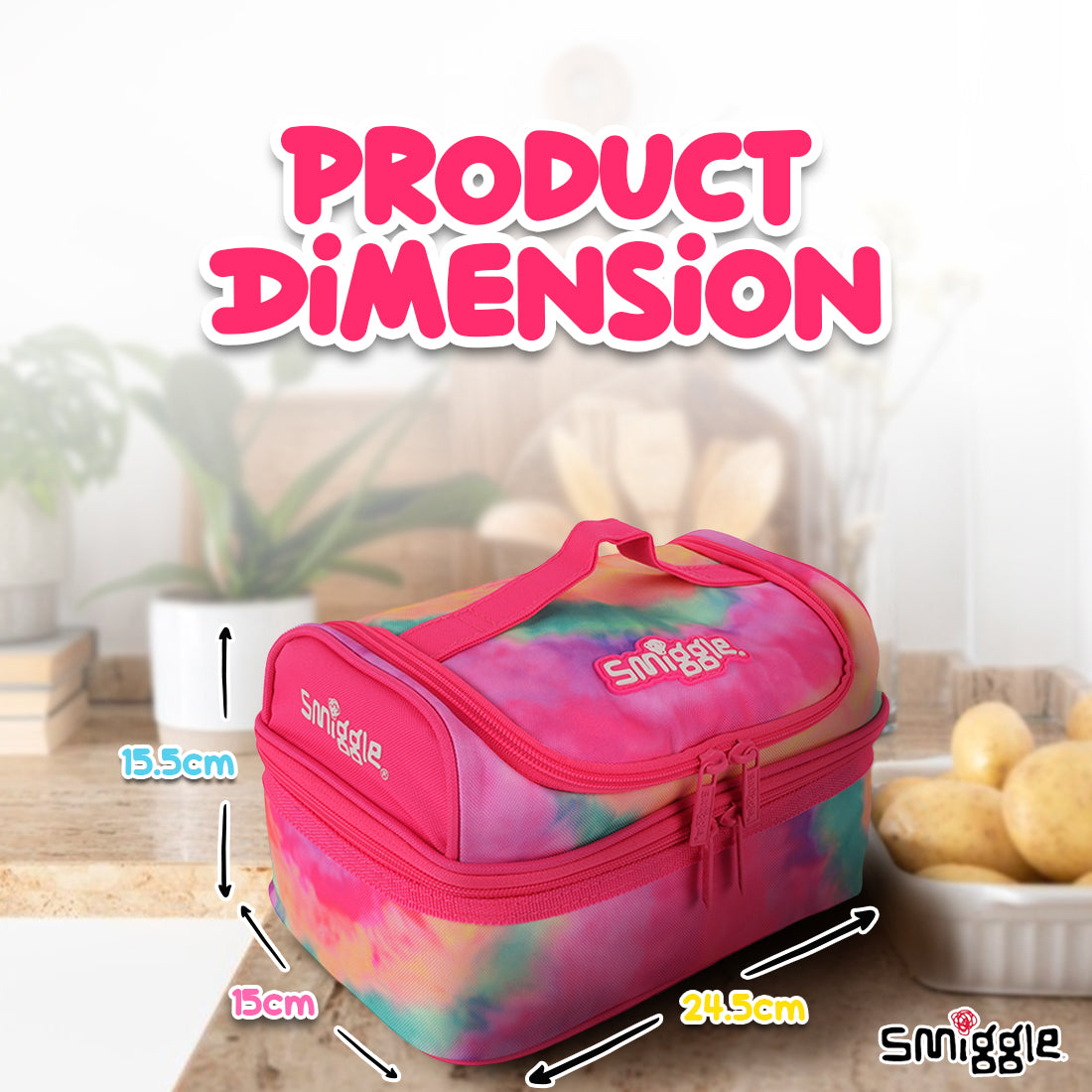 Vivid Double Decker Lunchbox Pink