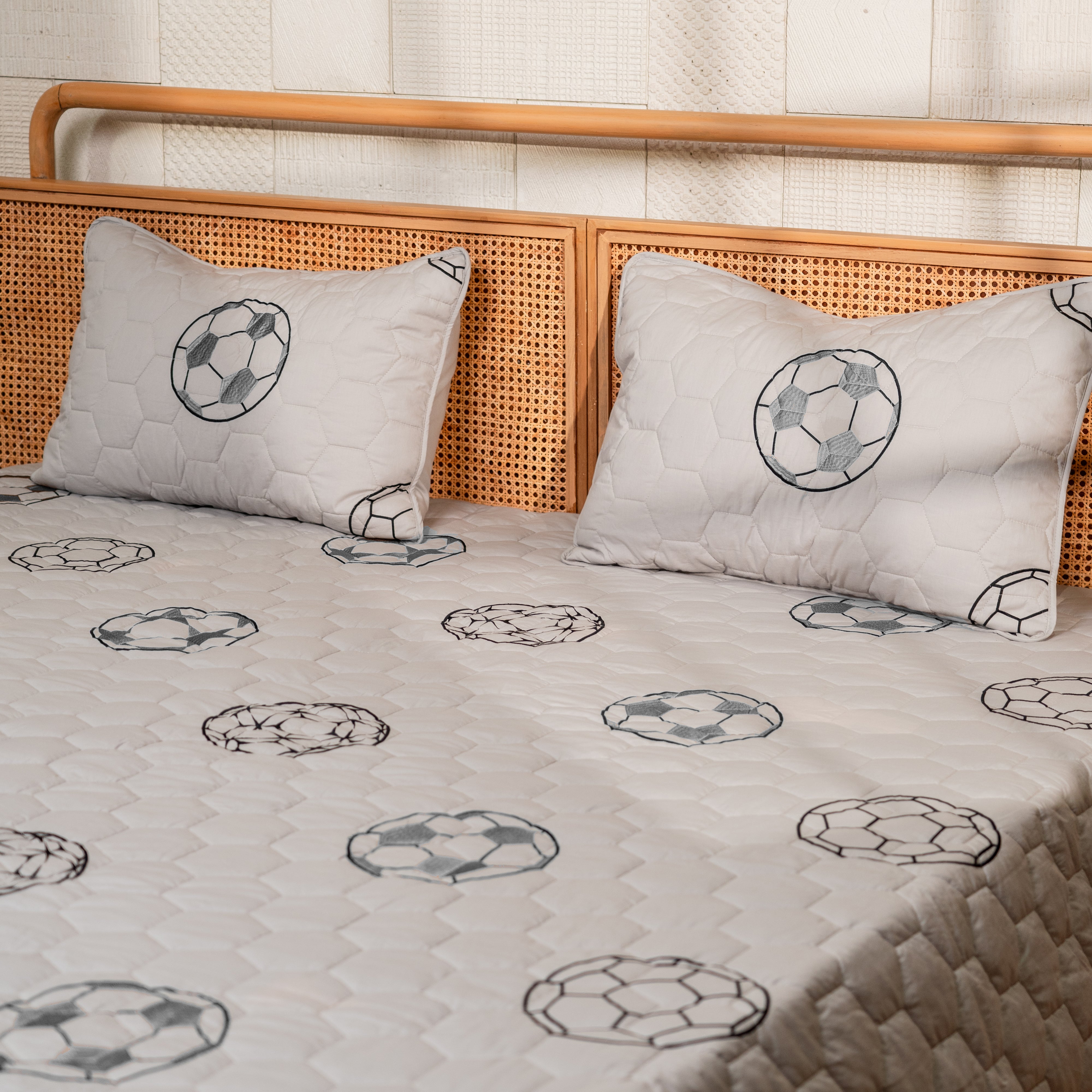 The Game Plan Grey Bedspread Set