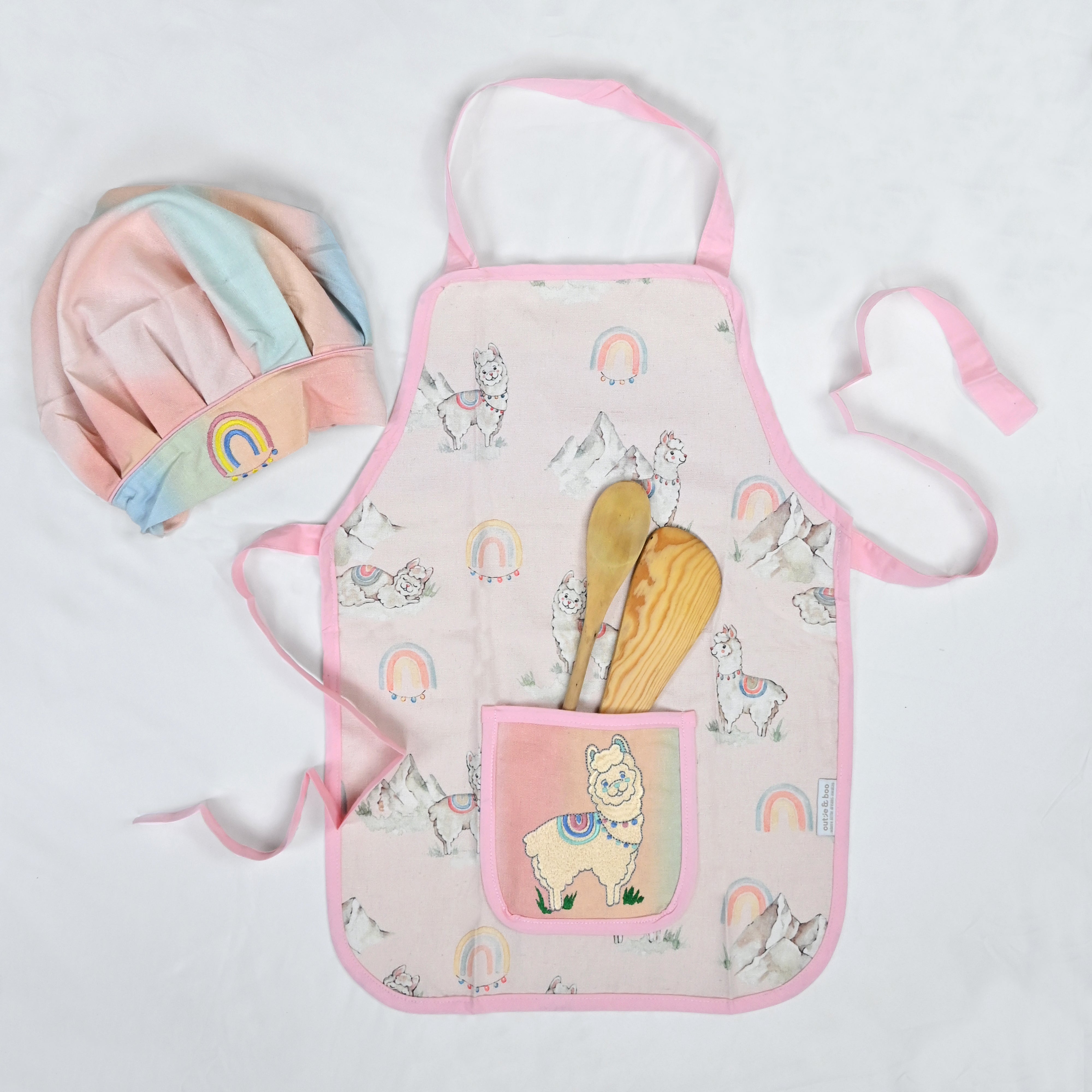 Ooh La Llama Apron Set - Little Chef Duo Set