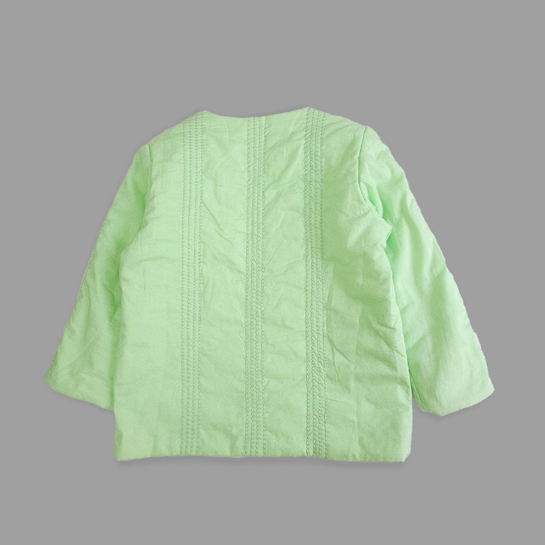Mint Green - Cotton Button Up Quilted Jacket