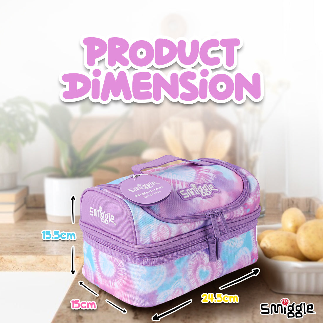 I Heart Double Decker Lunchbox Lilac