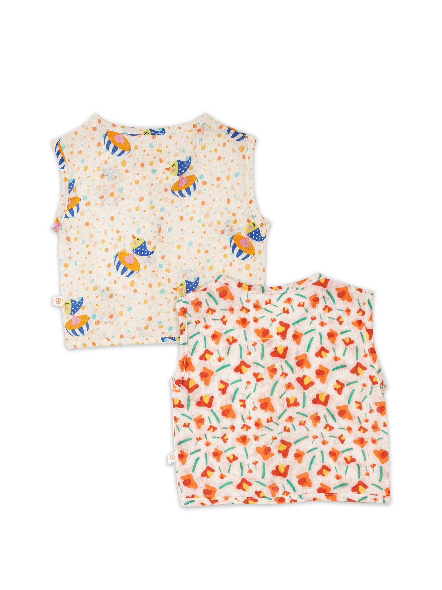 Playful Patterns - Baby Muslin Jhabla - Pack of 2 - Totdot