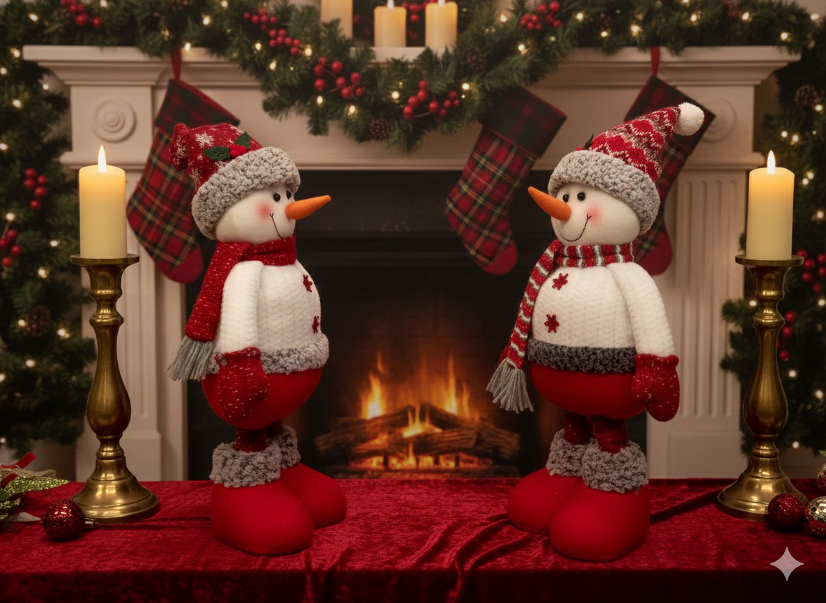 ALORA - Pack of 2 Cozy Plush Snowman Figures